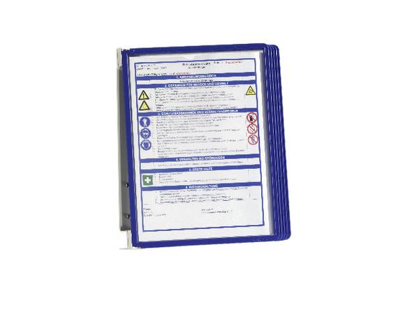 Wandhouder 5 zichtpanelen donkerblauw met profielframef. DURABLE