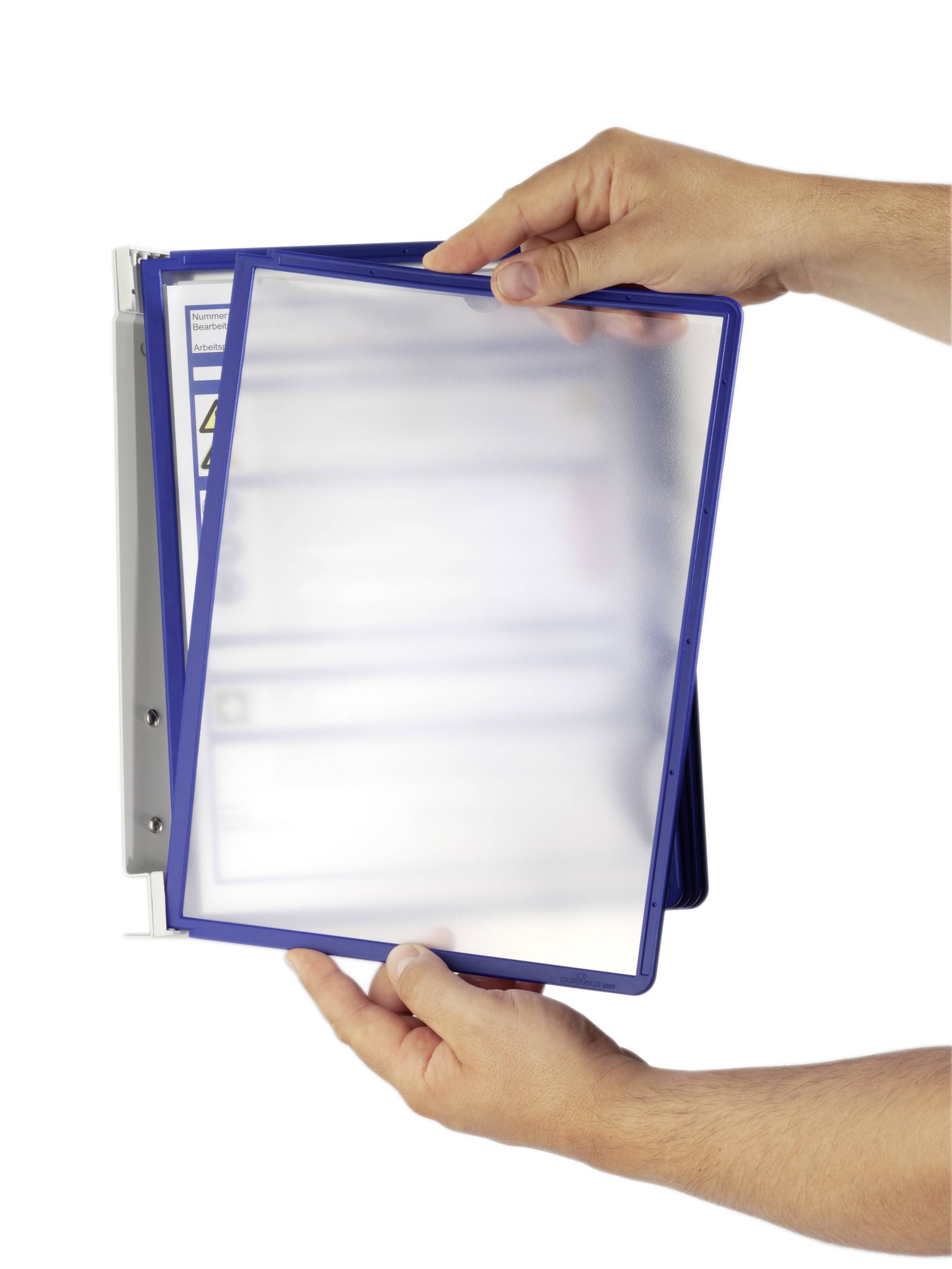 Wandhouder 5 zichtpanelen donkerblauw met profielframef. DURABLE-2