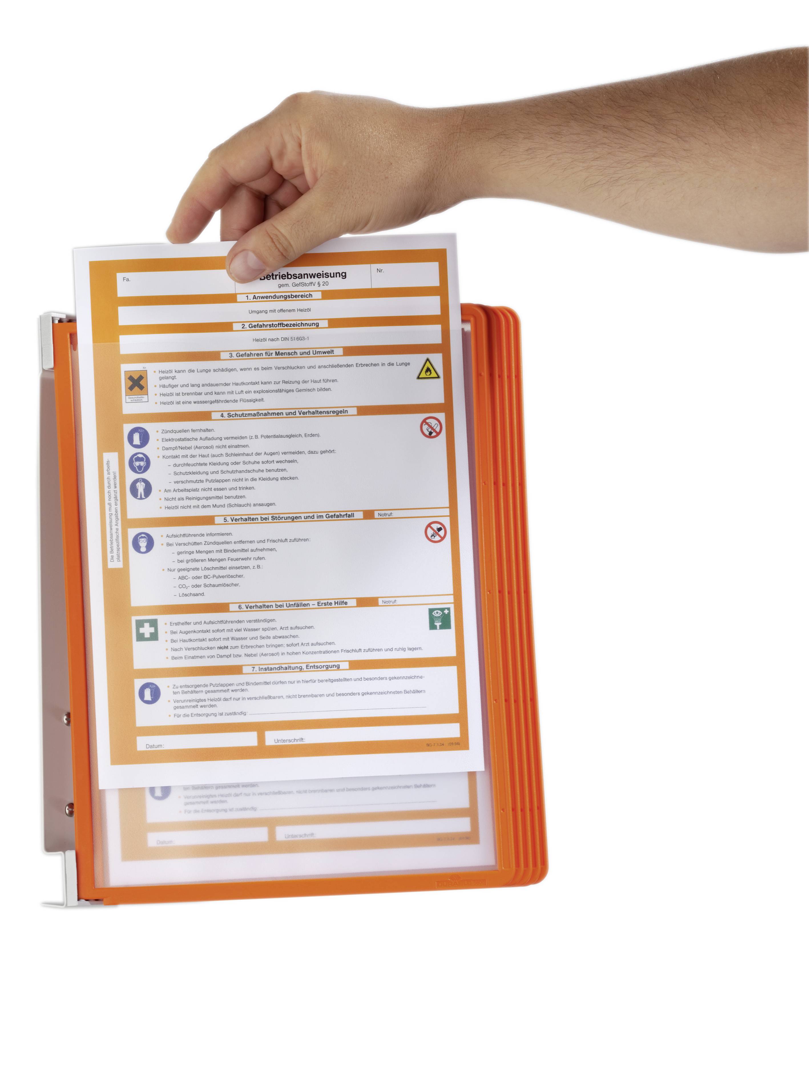 DURABLE wanddisplaysysteem. VarioWall 5 displaypanelen oranje-2