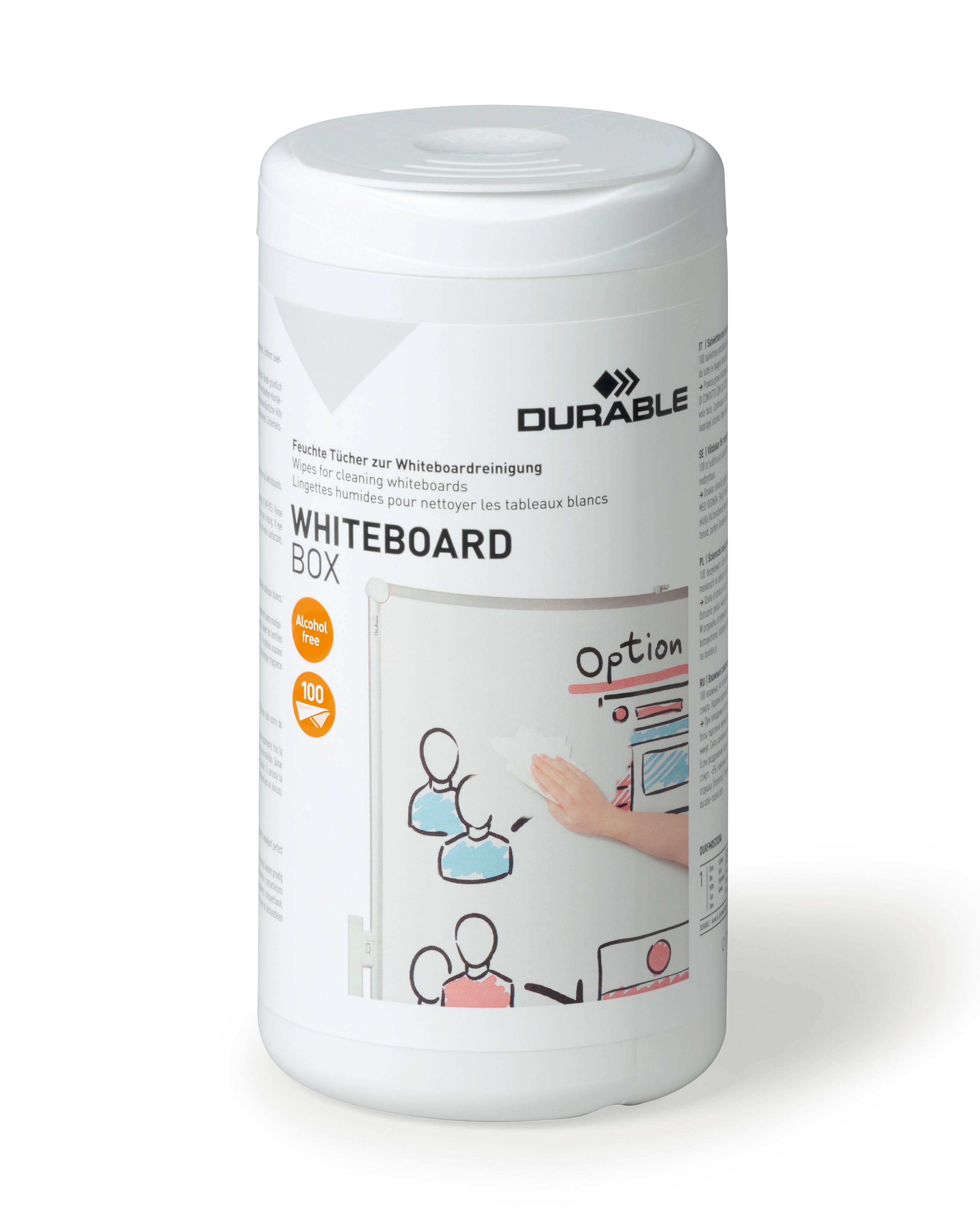 DURABLE Whiteboard Clean schoonmaakdoekjes doos à 100 wit-3