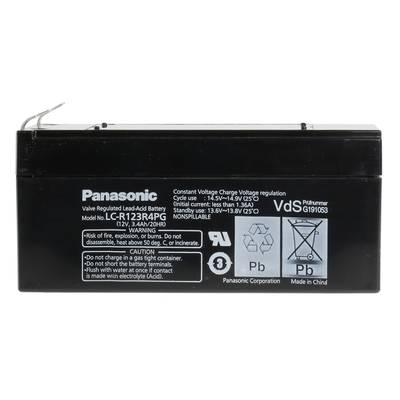 Panasonic LC-R123R4PG batterij 12 volt 3,4 Ah met Faston F1-aansluiting 4,8 mm stekkercontacten