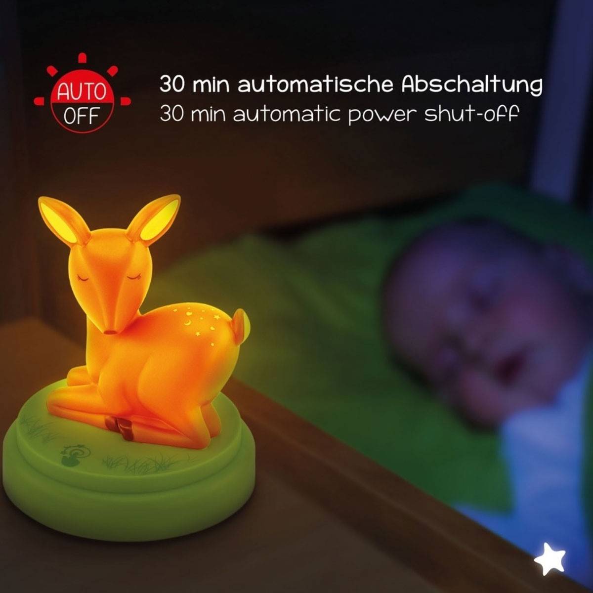 Mobiles Nachtlicht Reh Mobile, die LED-LICHT Einschlafhilfe für Kinder als Reh-Figur-4