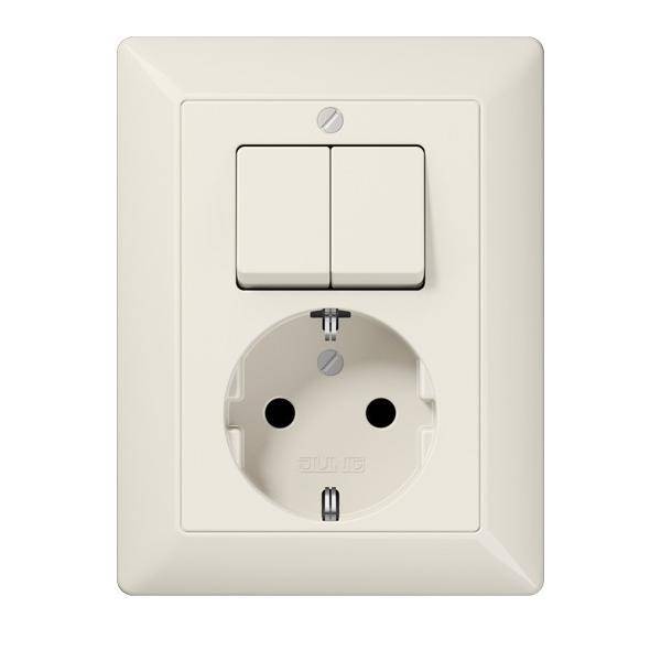 Combi serieschakelaar + WCD RA inbouw AS creme - creme-0