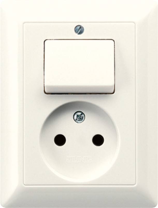 Combi wisselschakelaar + WCD Z.RA inbouw AS creme - creme-0