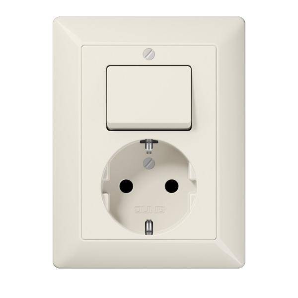 Combi wisselschakelaar + WCD RA inbouw AS creme - creme-0