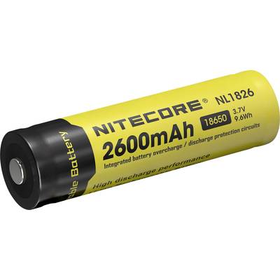 NiteCore NL1826 Speciale oplaadbare batterij 18650  Li-ion 3.7 V 2600 mAh