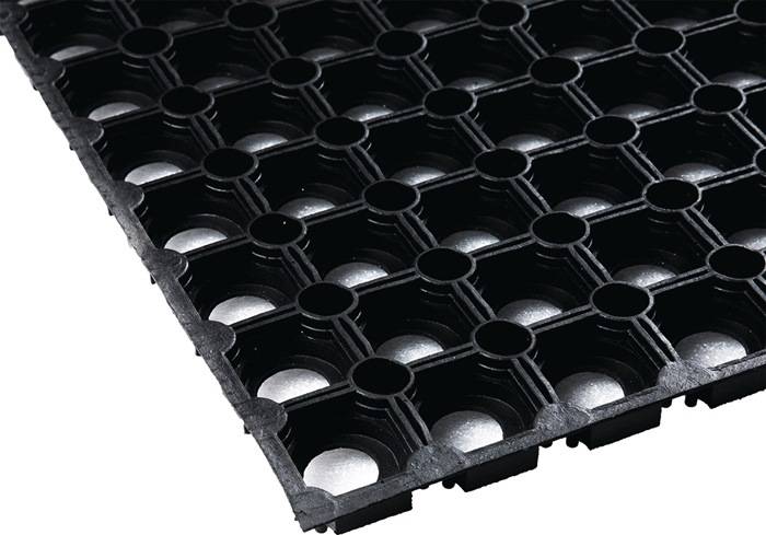 Rubber ringmat breedte 0,8 m lengte 1,2 m dikte 22 mm zwart NR/SBR zonder textie-0