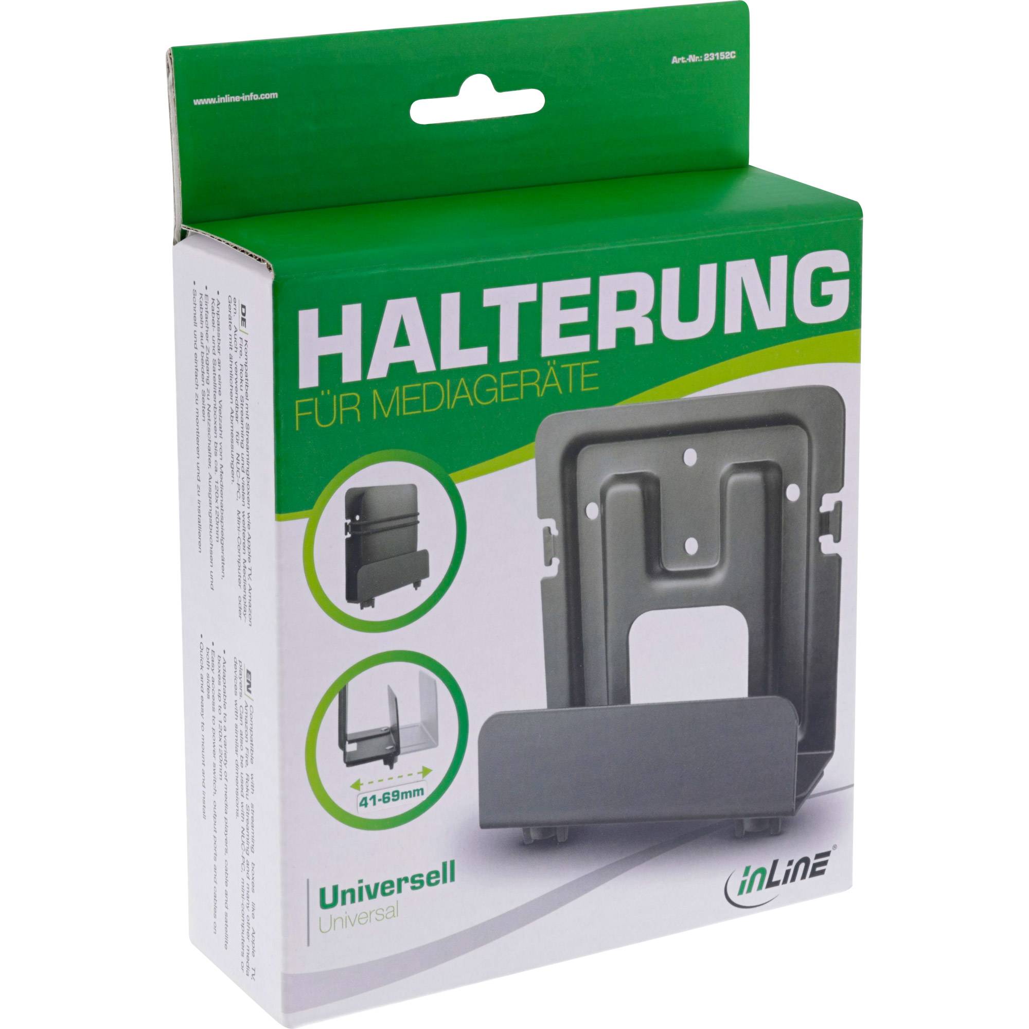 InLine® Universele bevestiging voor media-apparaten / streamingboxen, 41-69mm-4