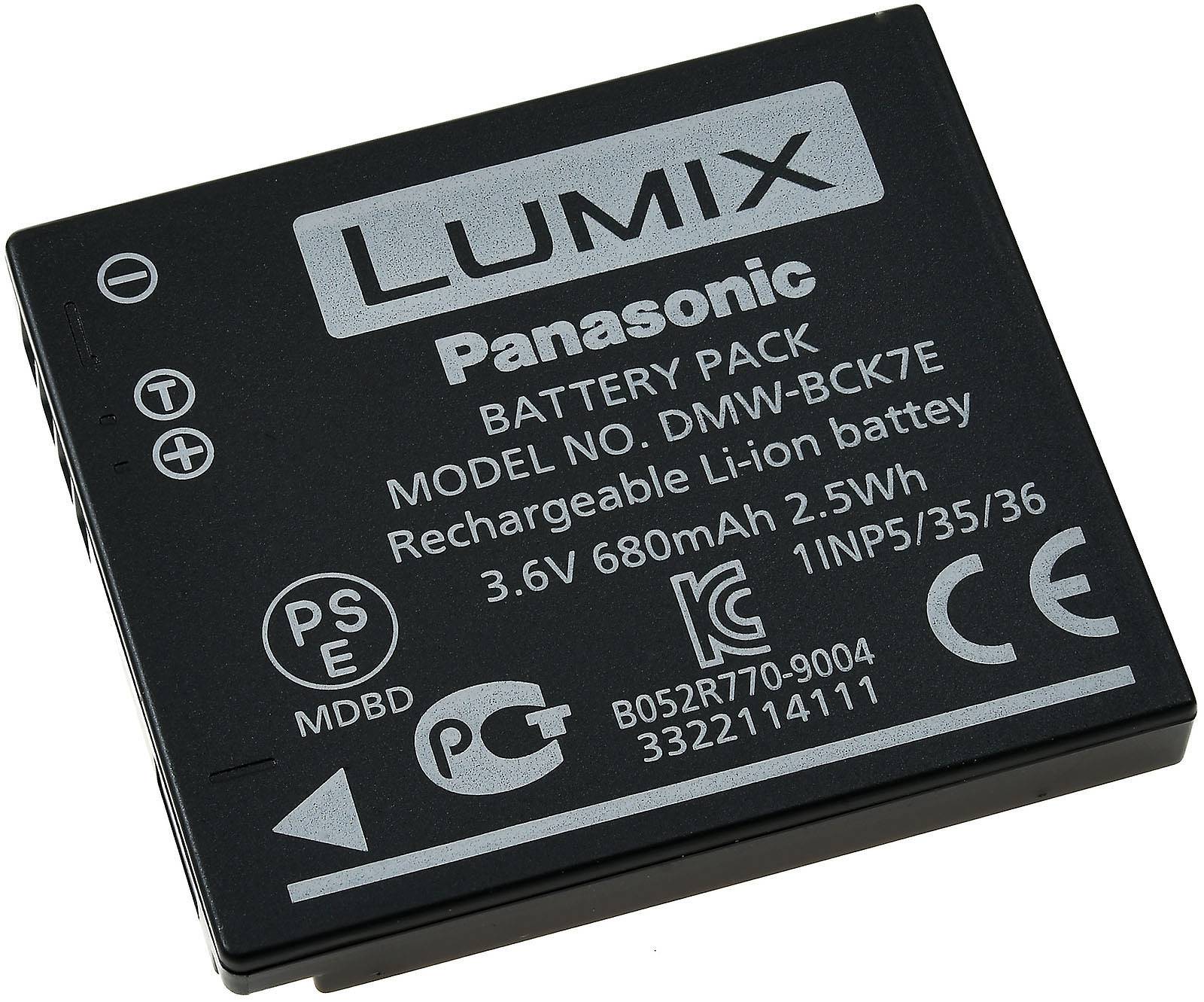 Camera-accu Panasonic DMW-BCK7E, NCAYN101H 3.6 V 680 mAh DMW-BCK7E-1