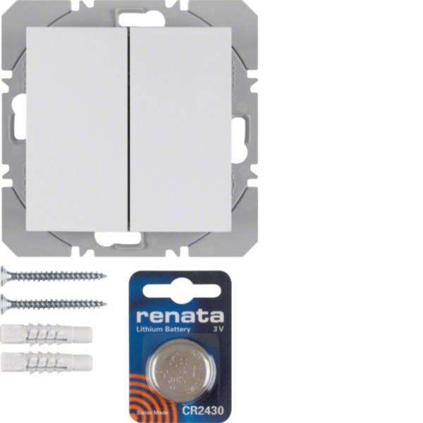 KNX-RF vlakkewandzend. 2-v, batterij, berker S.1/B.3/B.7, polarwit mat-0