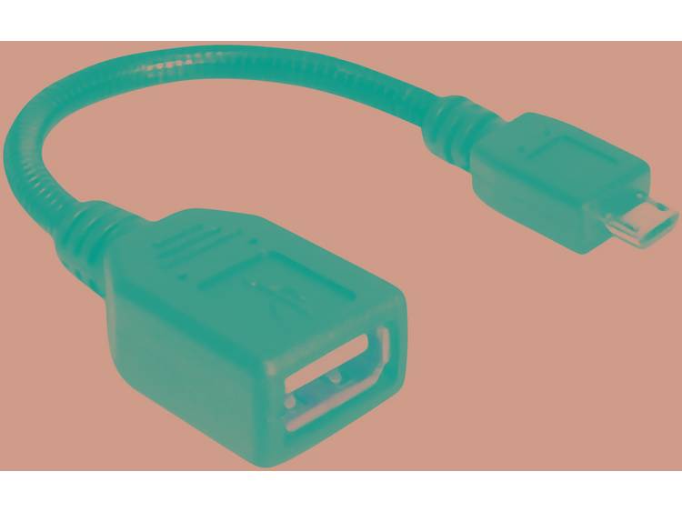 Delock USB 2.0 Aansluitkabel [1x USB 2.0 stekker micro-B 1x USB 2.0 bus A] 0.15 m Zwart Met OTG-func