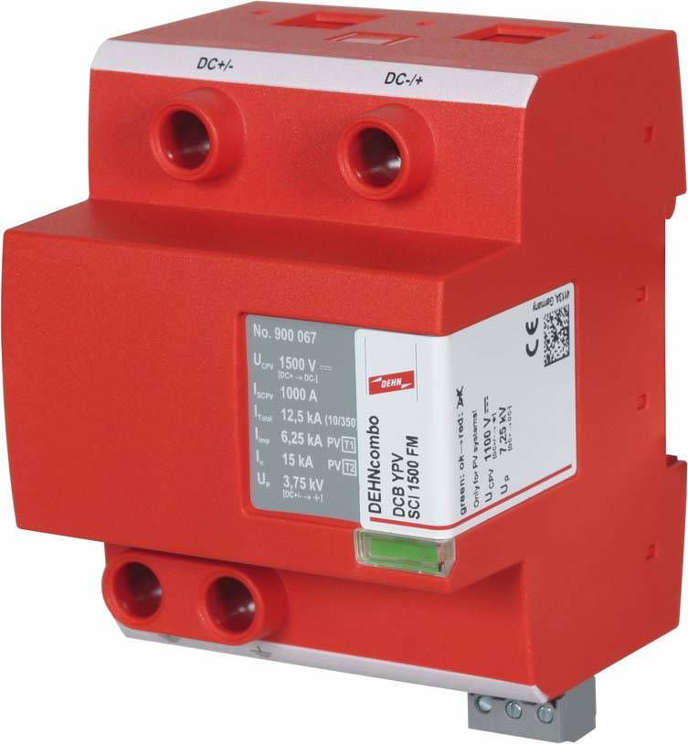 Combined arrester DEHNcombo YPV for photovolt. systems up to 1500V DC