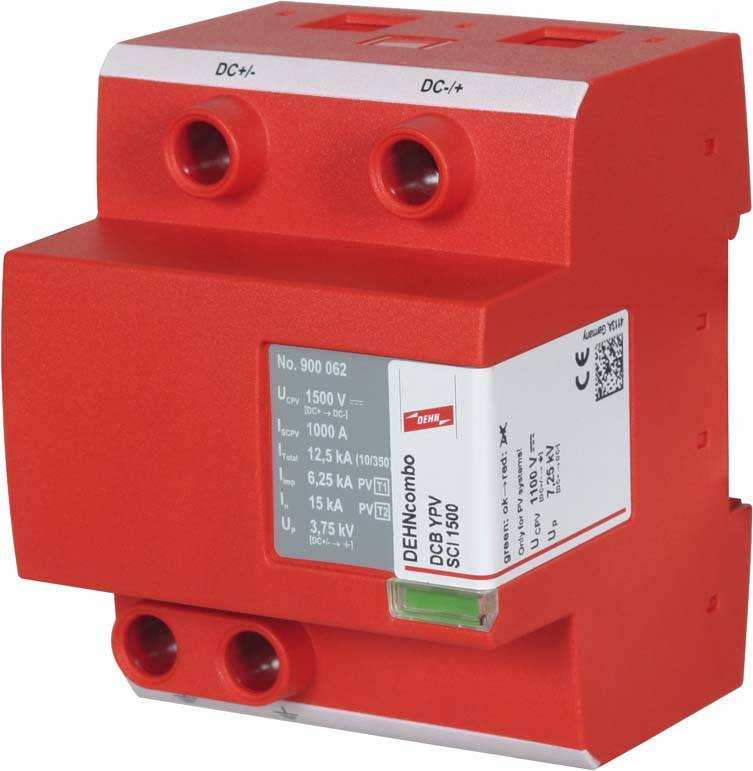 Combined arrester DEHNcombo YPV for photovoltaic systems up to 1500V d