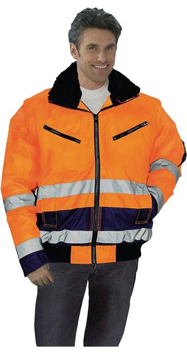 Prevent Veiligheids-pilotenjack | maat M | oranje/marine | 100 % PES | 1 stuk - 174ZO/M 174ZO/M