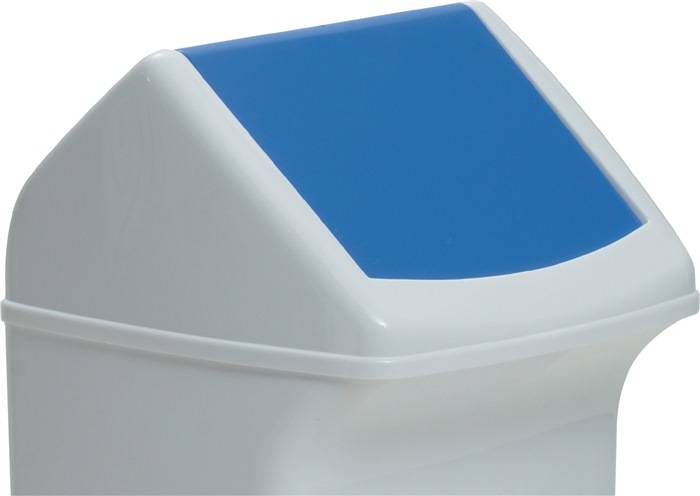 Deksel voor afvalcontainer 40l met blauwe inwerpklep