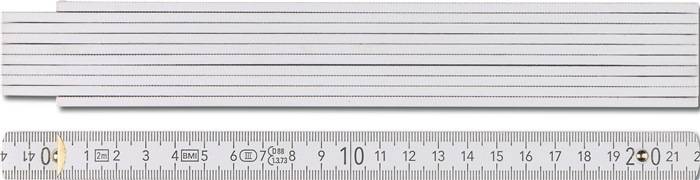 Duimstok 9072 lengte 2 m breedte 16 mm mm/cm EG III beukenhout wit BMI