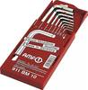 Haakse schroevendraaierset 911BM 8-delig schuifcassette SW 2-10 mm kort chroom-v