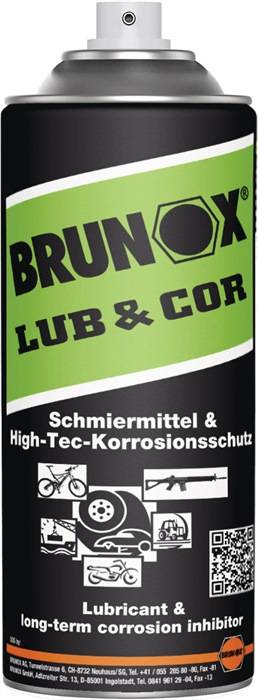 Hechtsmeermiddel en corrosiebescherming LUB&COR® 400 ml spuitbus BRUNOX