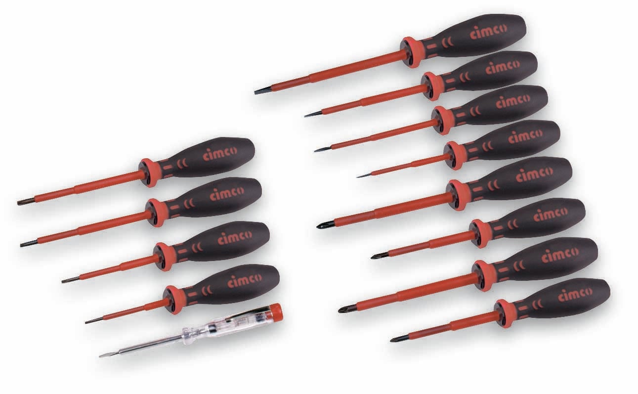 Cimco Cimco Werkzeuge VDE Schroevendraaierset 13-delig Plat, Kruiskop Phillips, Kruiskop Pozidriv, Binnen-Torx