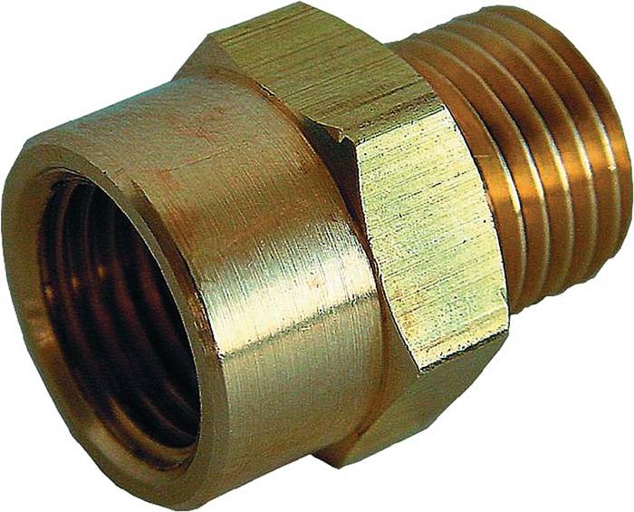 Dubbele schroefdraadnippel messing buitenschroefdraad G 1/4 binnenschroefdraad G