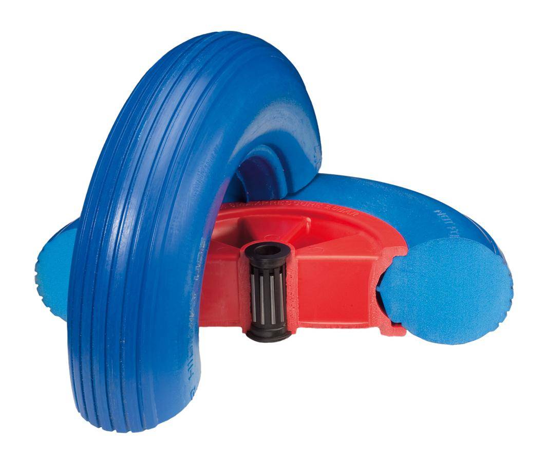 BS Rollen Wiel Polyurethaan Lekvrij 400X100mm Blauw Kunststof-4