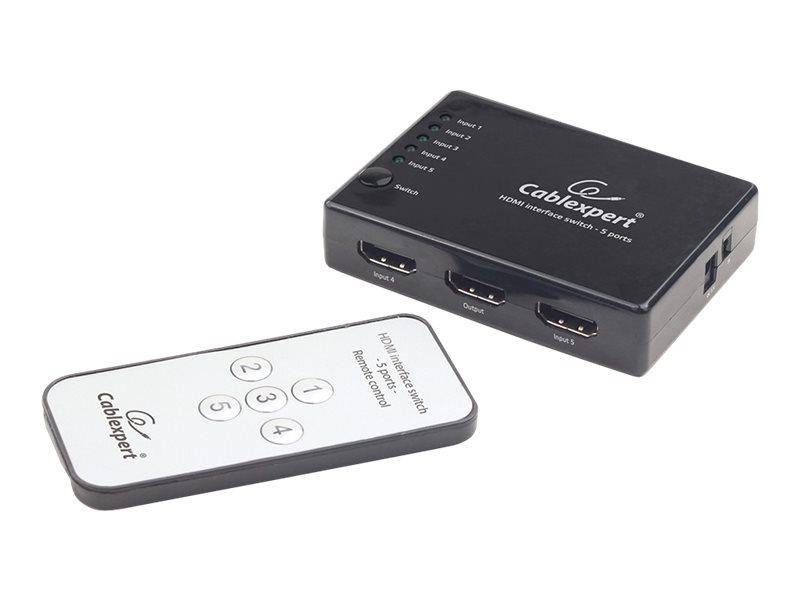 Cablexpert HDMI schakelaar 5 naar 1 met afstandsbediening - versie 1.4 (4K 30Hz)-0