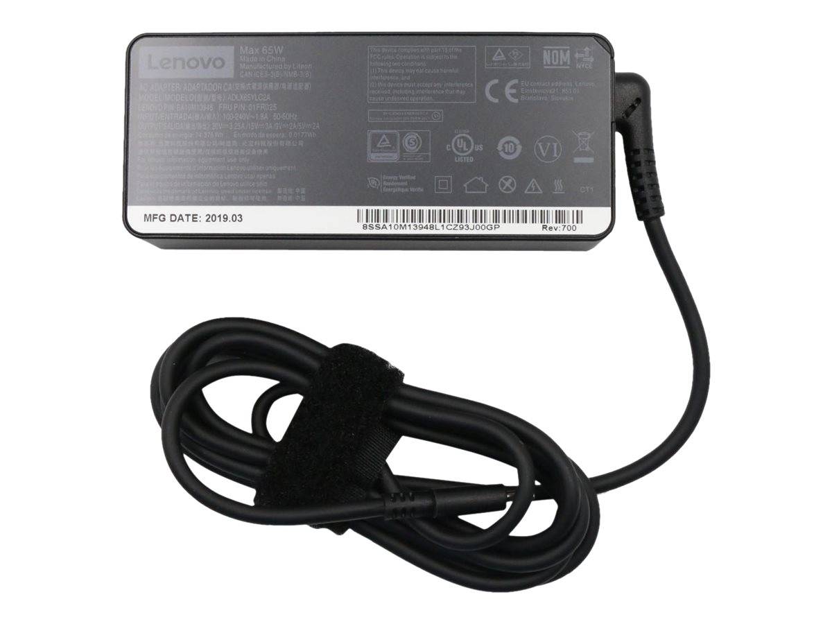 Lenovo 01FR025 voedingsadapter/omvormer voor binnengebruik, 65 W, zwart.-0