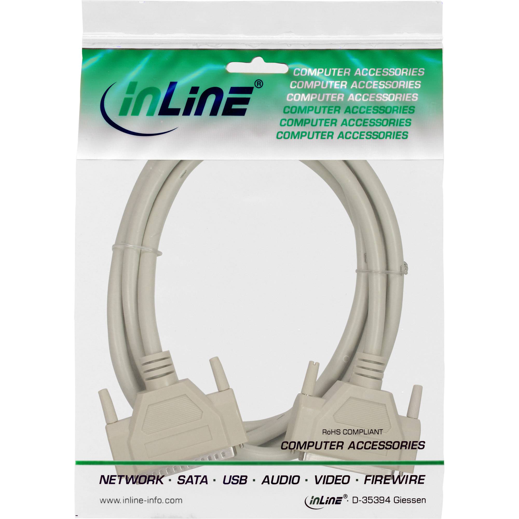 InLine® Seriële verlengkabel, 37-pins stekker / bus, 1:1 bezet, 1m-1