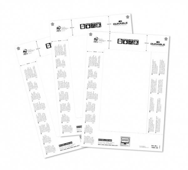 Duurzame badge-inzetstukken voor tafelnaambordjes, 61/122 x 210 mm, 20 stuks, Wit Rechthoek-1