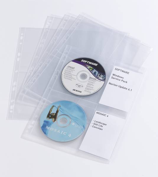 Duurzame cd/dvd-hoes, lichtgewicht, verpakking van 10 transparante hoesjes.-1