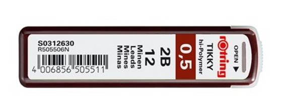 ROTRING fijn lood tin fijn lood 12 stuks 0,5 2B-1