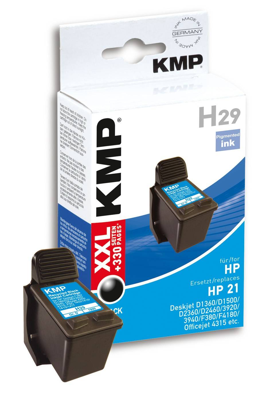 KMP-cartridge HP C9351AE No.21 zwart 520 p-1