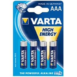 Varta de nieuwe High Energy Longlife Micro / AAA 4903 4-delige blisterkaart, afmetingen 44,5x10,5 mm-1