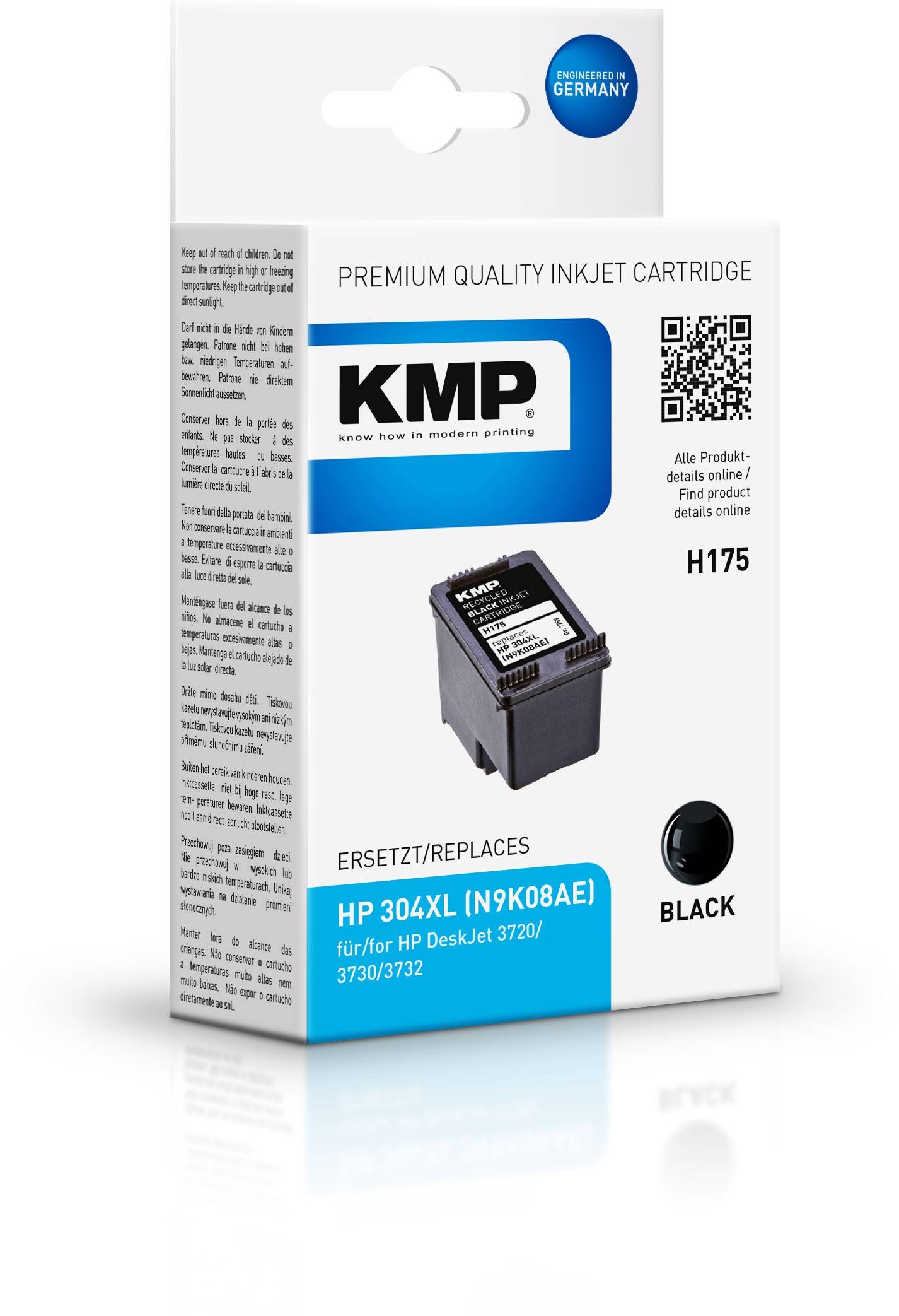 KMP cartridge HP 304XL zwart 350S. H175BX bijgevuld-1
