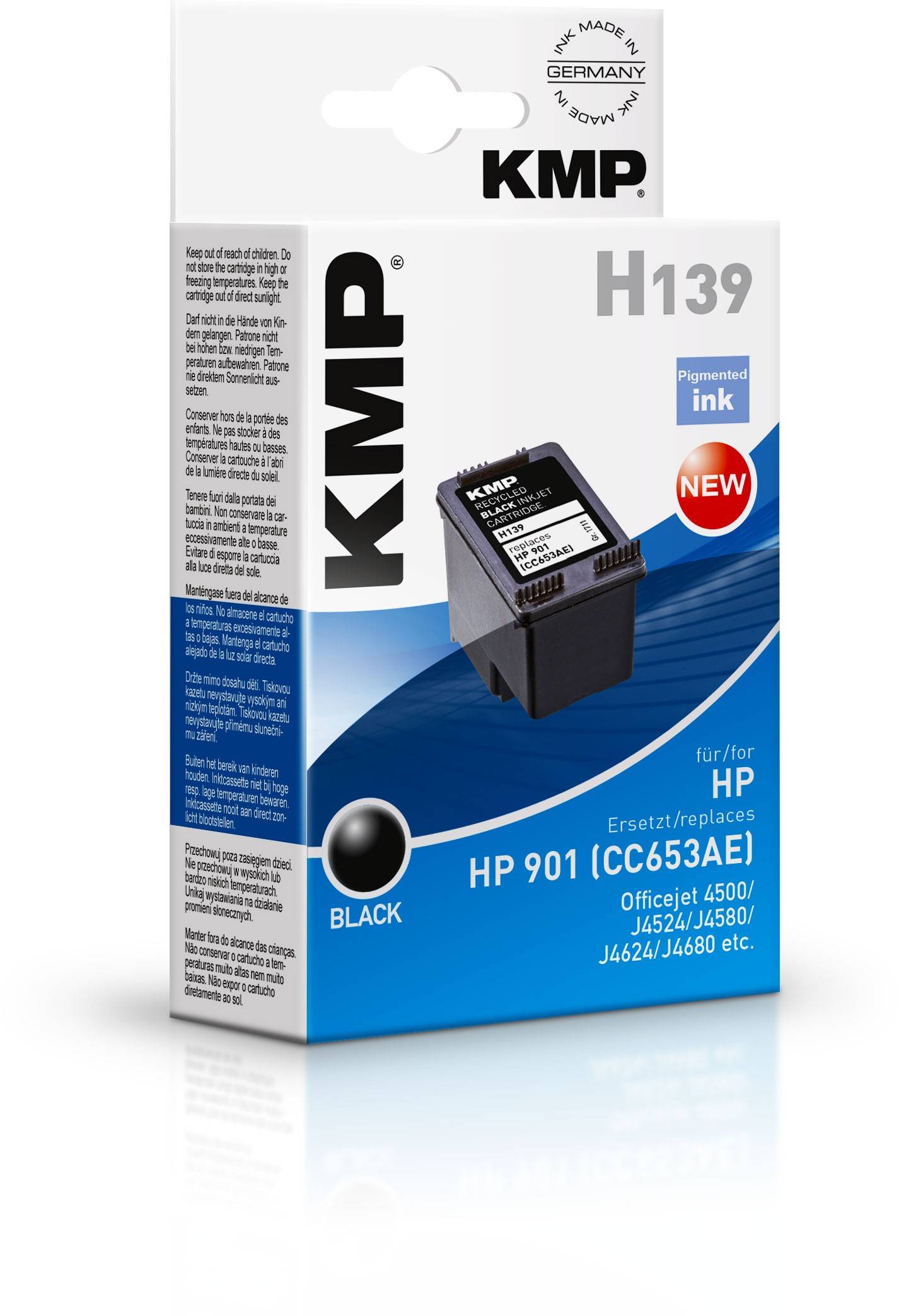 KMP cartridge HP CC653AE NR.901 zwart 200 st H139 nagevuld-1