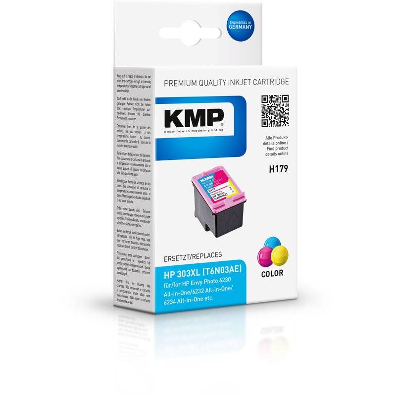 KMP cartridge HP 303XL (T6N03AE) 3-Kleur 415 S. H179 nagevuld-1
