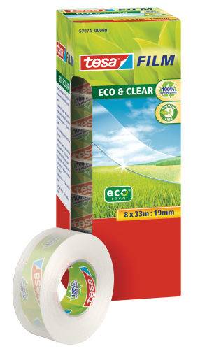 tesafilm eco en clear rol 33m 19mm kantoordoos 8st.-1