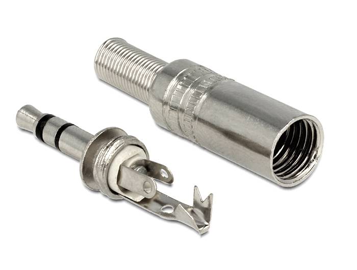 DELOCK 3,5 mm 3-pins soldeerbare jackplug, zilverkleurig-1