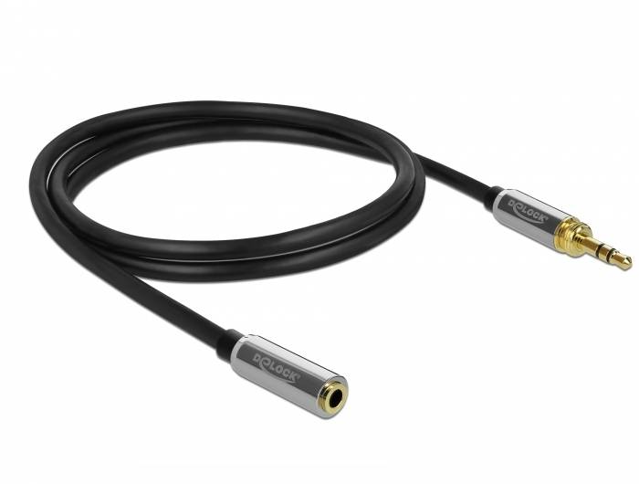 Delock 3,5mm Jack verlengkabel met schroefbare 6,35mm Jack adapter | 0,50 meter-1