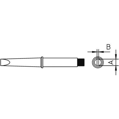 Weller 4CT5B7-1 Soldeerpunt Beitelvorm, recht Grootte soldeerpunt 2.4 mm  Inhoud: 1 stuk(s)