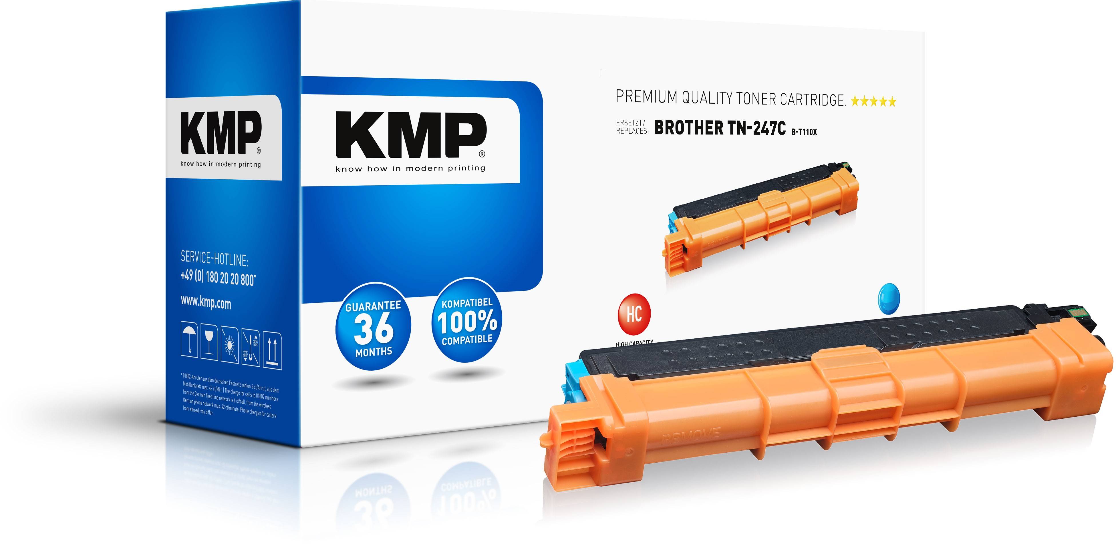 KMP Toner Brother TN-247C cyaan 2.300 S. B-T110X gereviseerd-1