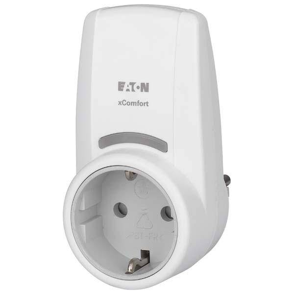 Tussenstekker schakelactor + energiemeting 12A schuko - wit-0