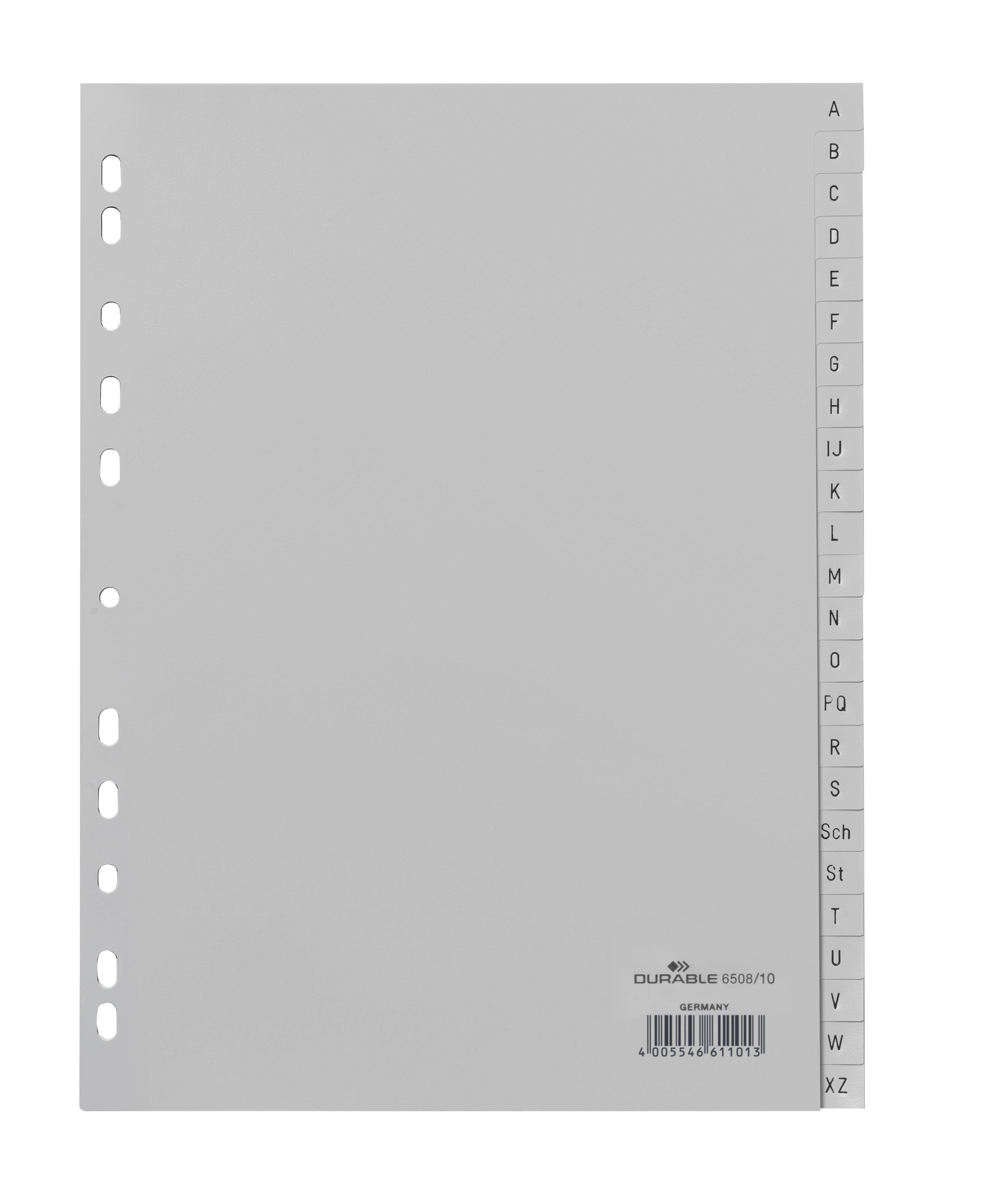 Duurzaam 650810 indextab Alfabetische tabbladindex Polypropyleen (PP) Grijs-3