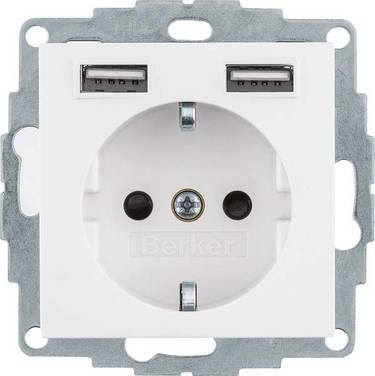 WCD RA 2x USB steek S.1/B.3/B.7 wit/wit 1 stuk