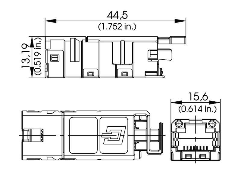 TELEGÄRTNER STX RJ45-module A Cat.6A (ISO/IEC), T568A-3