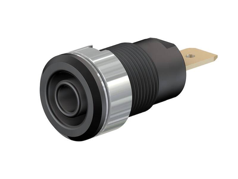 Stäubli SLB4-F6,3 Veiligheids-labconnector, female Bus, inbouw Stift-Ø: 4 mm Zwart 1 stuk(s)-0