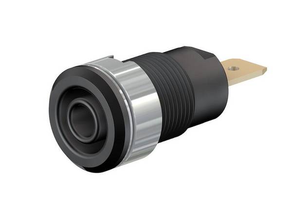 Stäubli SLB4-F6,3 Veiligheids-labconnector, female Bus, inbouw Stift-Ø: 4 mm Zwart 1 stuk(s)