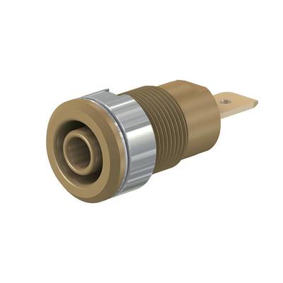 Stäubli SLB4-F6,3 Veiligheids-labconnector, female Bus, inbouw Stift-Ø: 4 mm Bruin 1 stuk(s) Single-0