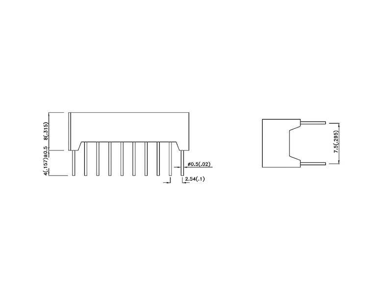 KINGBRIGHT ELECTRONIC DC-10GWA Display: LED; bargraph; groen; 2,2÷5,6mcd; 25,4x10,16mm - 1 stuk-1