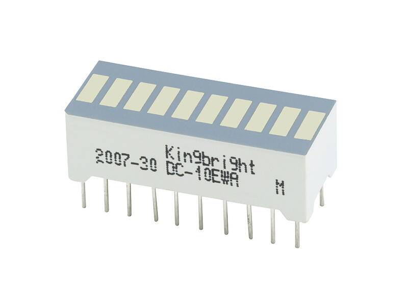 KINGBRIGHT ELECTRONIC DC-10YWA Display: LED; bargraph; geel; 2,2÷5,6mcd; 25,4x10,16mm - 1 stuk-0
